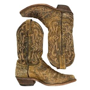 Justin Boots Bent Rail Style BRL111 Distressed Weathered Western Size 7.5
